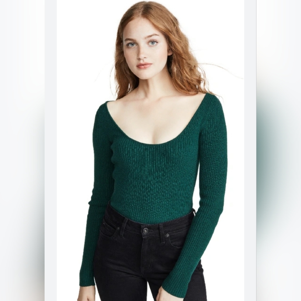 Reformation Deep Green Long Sleeve Tee